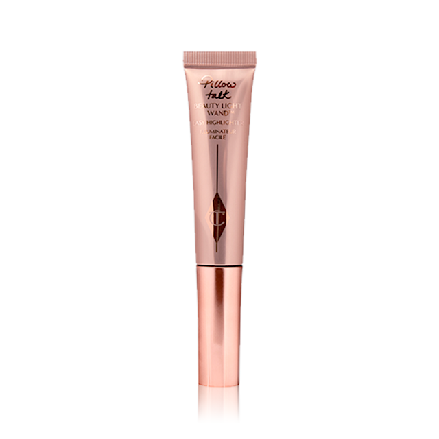 Pillow Talk Medium Beauty Light Wand is a pink-nude blush and highlighter inspired by Charlotte's signature shade