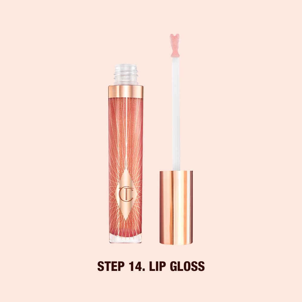 Step 14 in your order of makeup steps: lip gloss