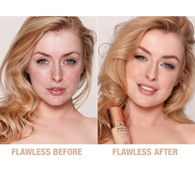 Airbrush Flawless Foundation 5 warm before and after