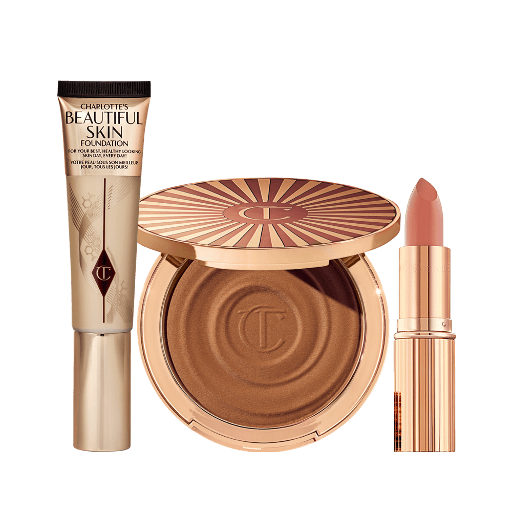 BEAUTIFUL, BRONZED SKIN & K.I.S.S.I.N.G LIP KIT PACKAGING