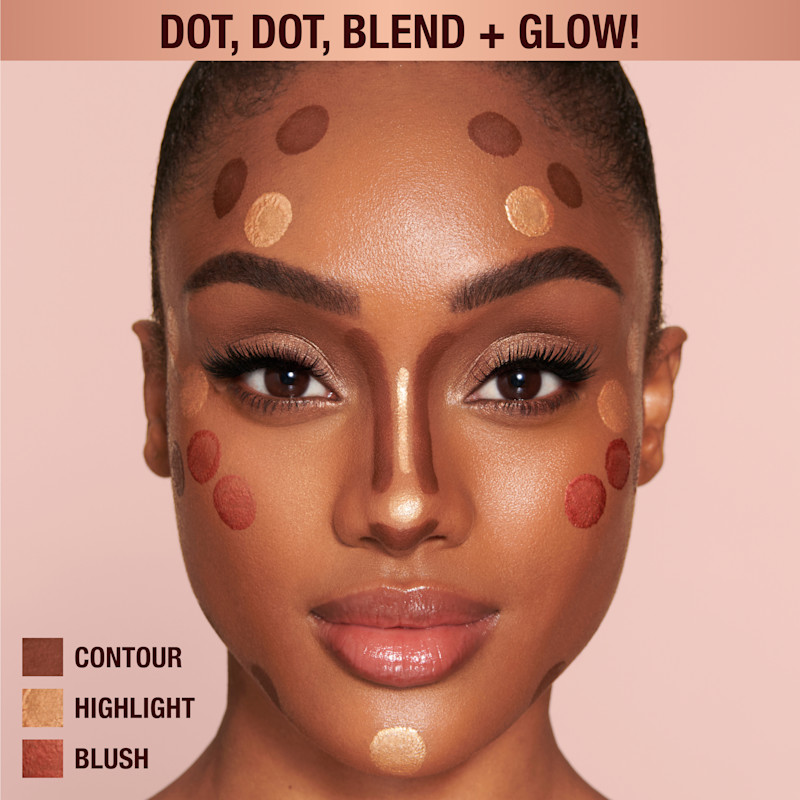 Highlight Contour Blush placement