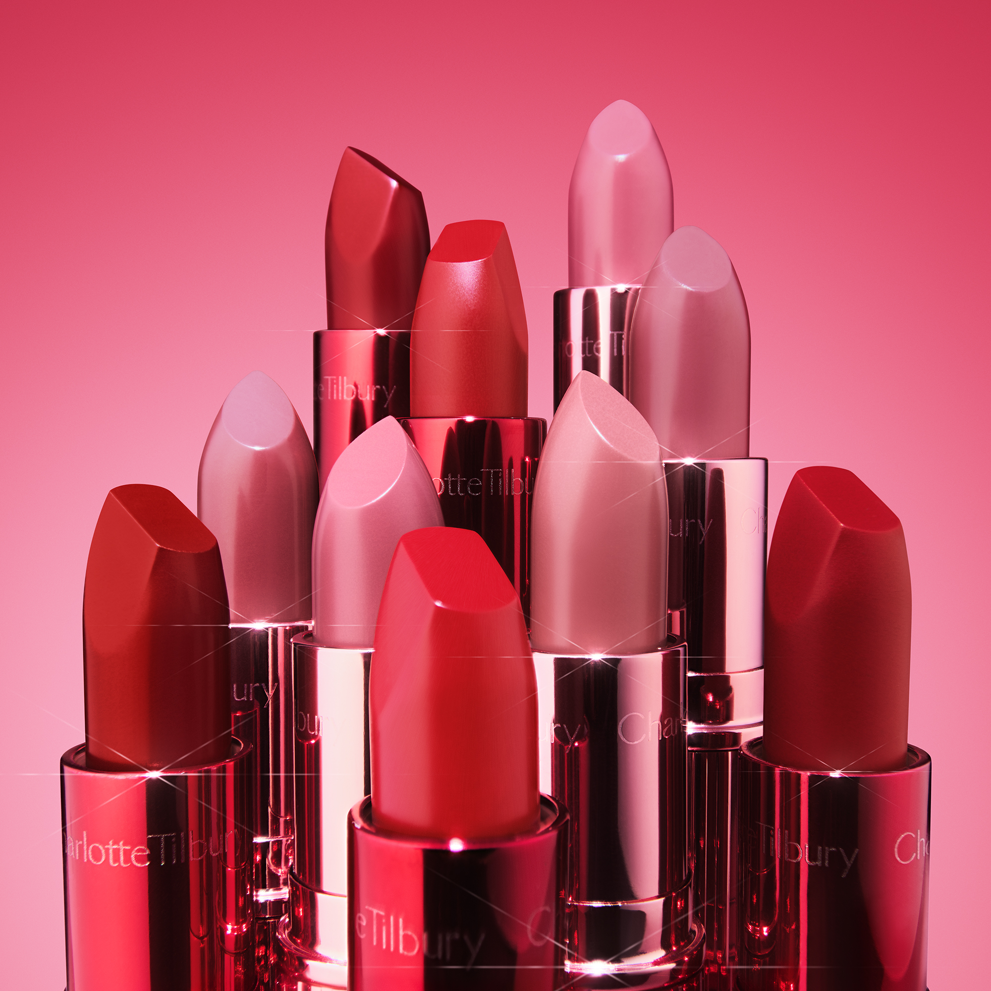 Red and pink lipsticks matches in Charlotte Tilbury's Lipstick Finder