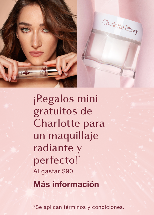 ¡Regalos gratuitos de Charlotte para un maquillaje mágico radiante y perfecto!* Al gastar $90