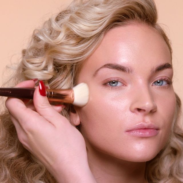 Step 3 in Sofia Tilbury's 80s makeup look tutorial: applying foundation