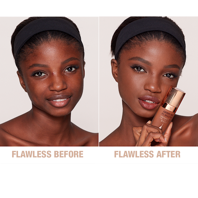Airbrush Flawless Foundation 15 Neutral Before and After Airbrush Flawless Foundation 15 Neutral Before and After
