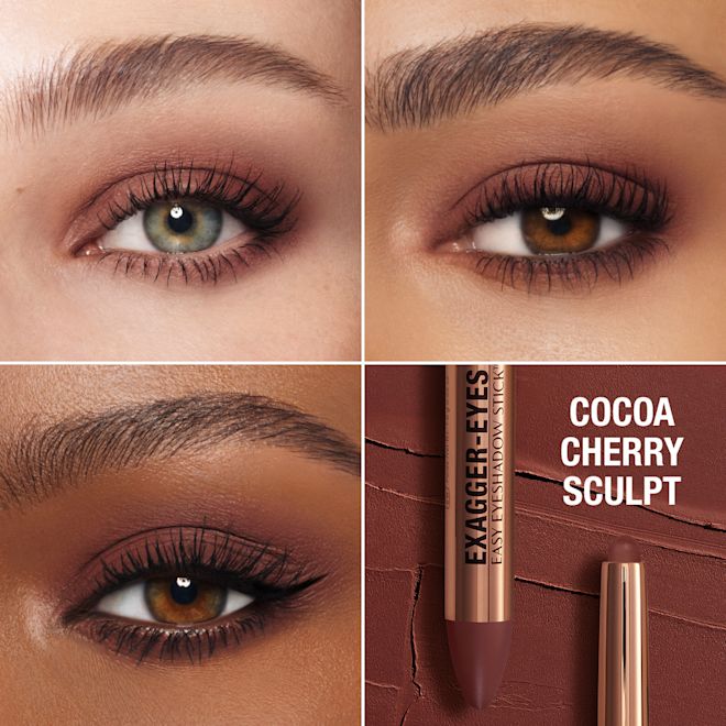 Exagger-eyes Eyeshadow Stick - Cocoa Cherry Sculpt Model Close Up Eye Grid Exagger-eyes Eyeshadow Stick - Cocoa Cherry Sculpt Model Close Up Eye Grid