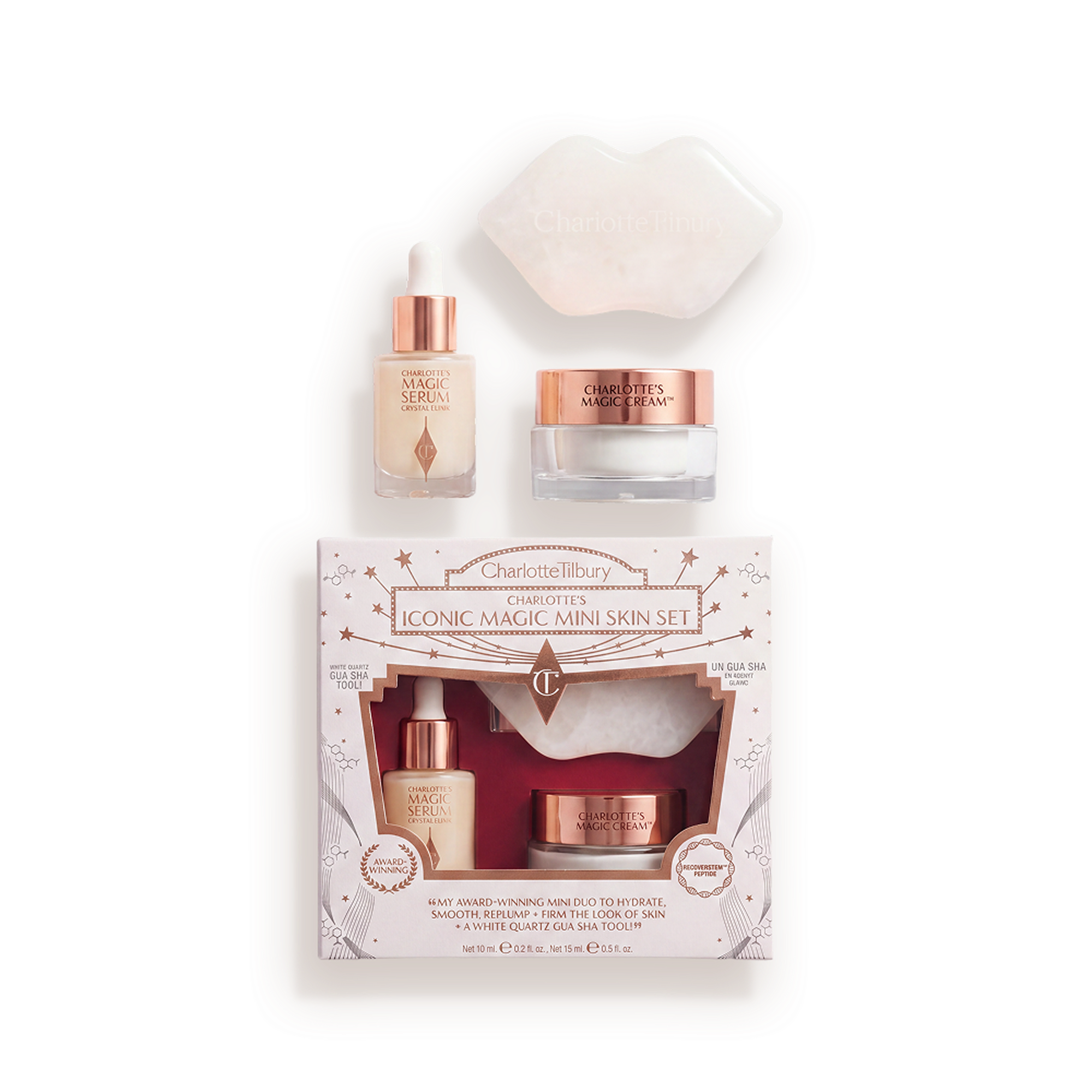 Charlotte's Iconic Magic Mini Skin Set: Moisturiser, Serum And Gua