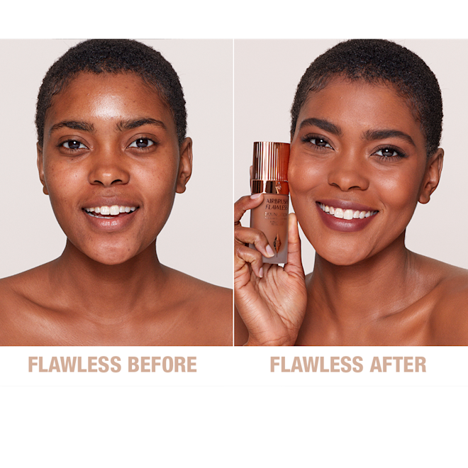 Airbrush Flawless Foundation 12.5 Warm Before and After Airbrush Flawless Foundation 12.5 Warm Before and After