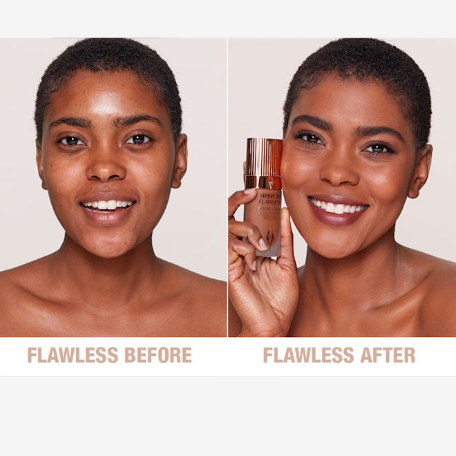 Airbrush Flawless Foundation 12.5 Warm Before and After Airbrush Flawless Foundation 12.5 Warm Before and After