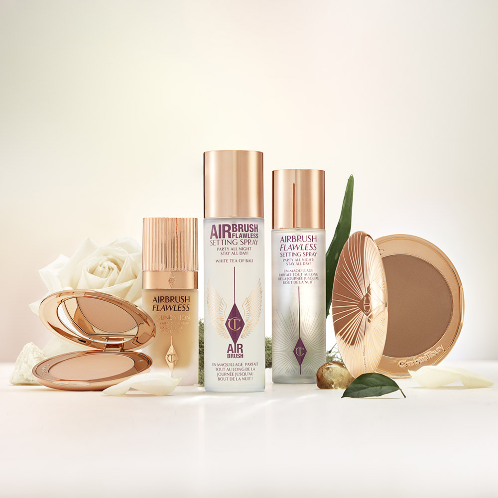 Charlotte's Airbrush Flawless collection includes long-wearing foundation, powder and setting sprays perfect for oily skin
