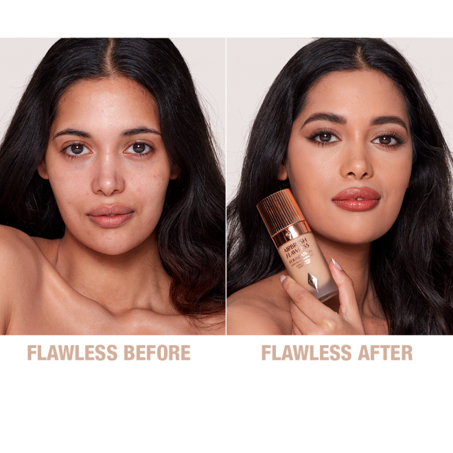 Airbrush Flawless Foundation 7.5 neutral before and after