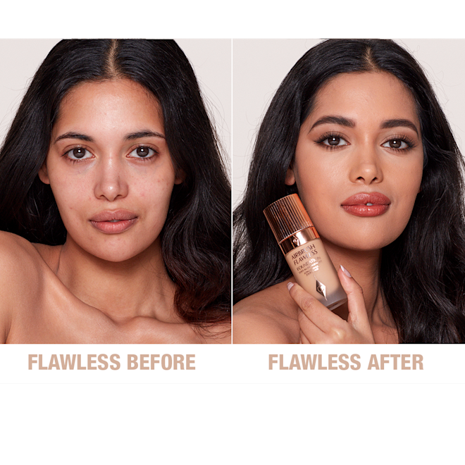 Airbrush Flawless Foundation 7.5 neutral before and after Airbrush Flawless Foundation 7.5 neutral before and after