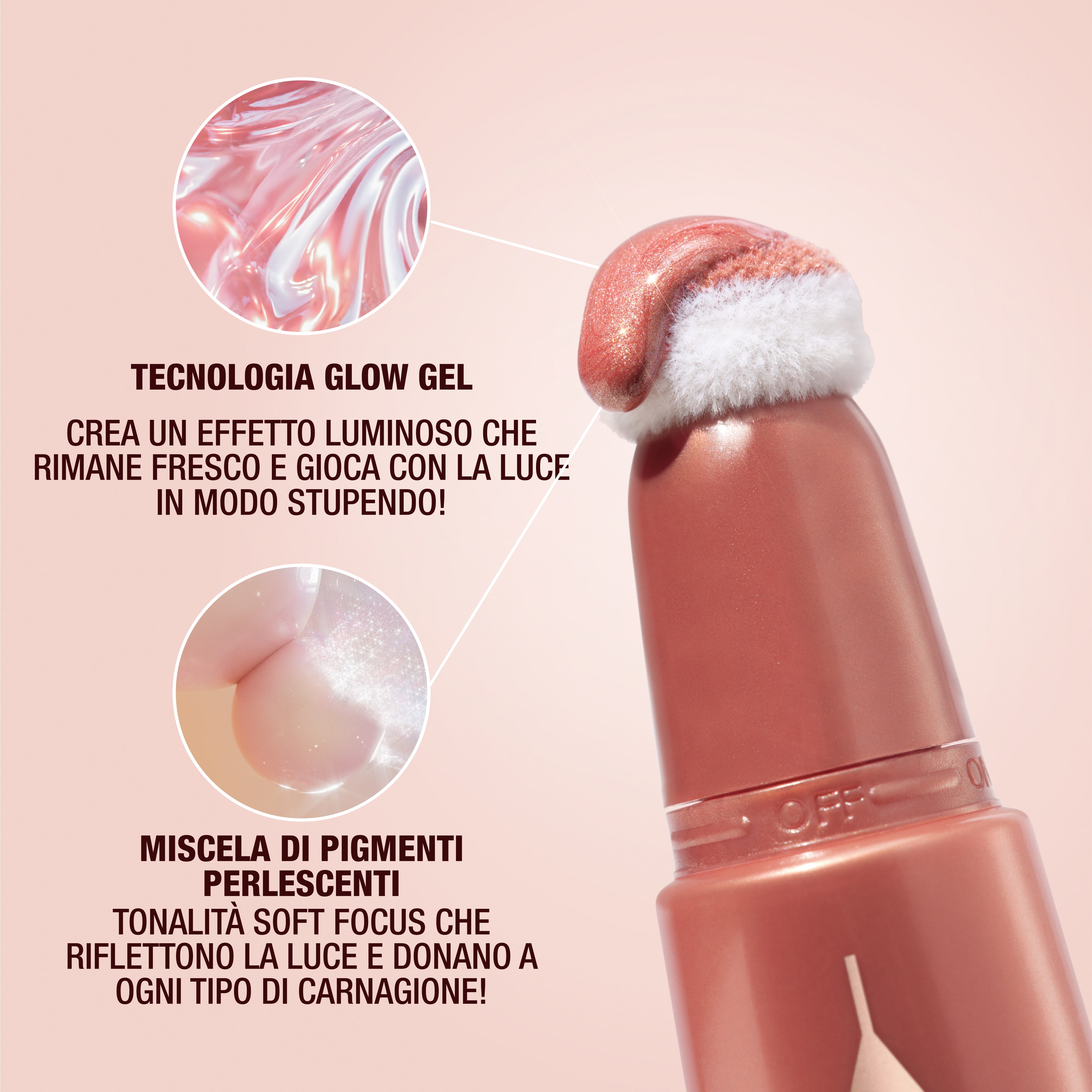 GLOW GEL TECHNOLOGY- FOR A HIGH GLOSS HIGHLIGHT THAT STAYS DEWY AND PLAYS WITH THE LIGHT BEAUTIFULLY! &amp; PEARLESCENT PIGMENT BLEND -  SOFT-FOCUS, LIGHT-REFLECTING SHADES THAT FLATTER EVERY SKIN TONE!