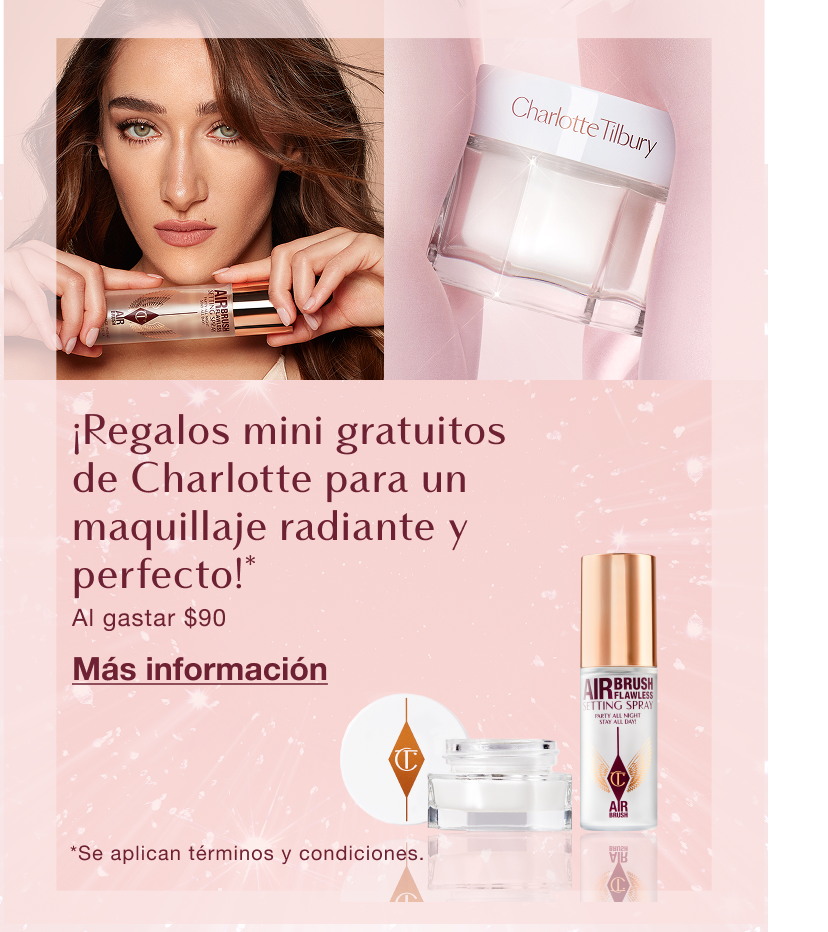 ¡Regalos gratuitos de Charlotte para un maquillaje mágico radiante y perfecto!* Al gastar $90