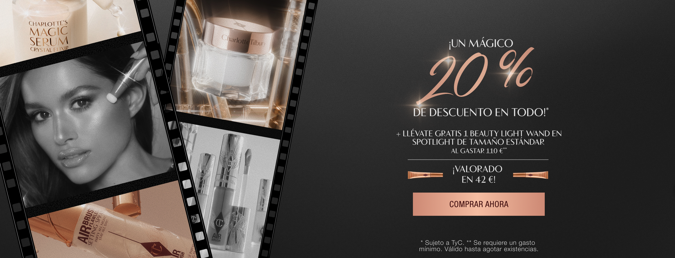 ¡Un mágico 20 % de descuento en todo!*  + BEAUTY LIGHT WAND EN SPOTLIGHT DE TAMAÑO ESTÁNDAR GRATIS AL GASTAR 110 €** ¡Valorado en 42 €!