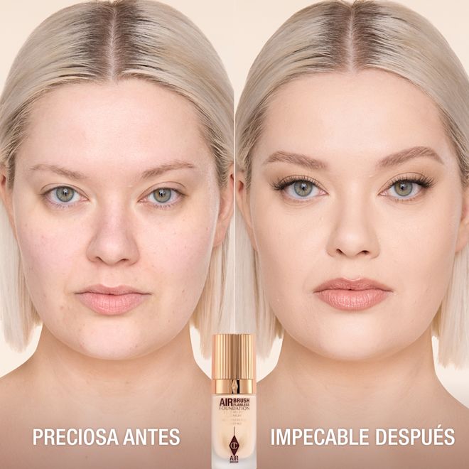 Antes y después de usar Airbrush Flawless Foundation 2 Neutral Antes y después de usar Airbrush Flawless Foundation 2 Neutral