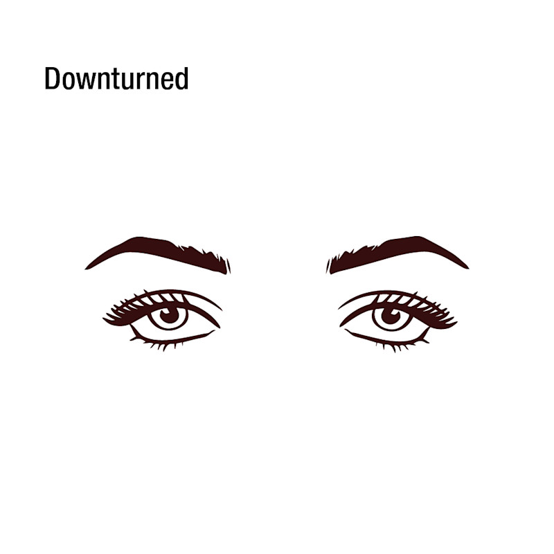 Graphic showing downturned eyes which point downwards at the outer edges