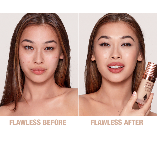 Airbrush Flawless Foundation 5.5 neutral before and after