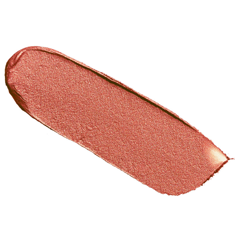 Swatch of a cream eyeshadow in a sunset shade with gold shimmer. 