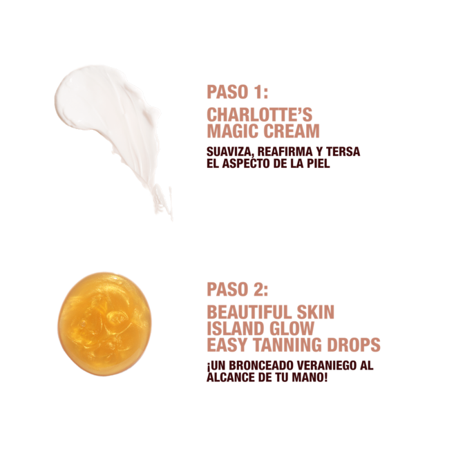 ES GLOWDROPS+MC-ROUTINE Beautiful Skin Island Glow Drops and Magic Cream swatch