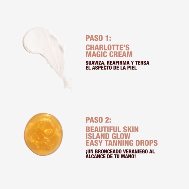 ES GLOWDROPS+MC-ROUTINE Beautiful Skin Island Glow Drops and Magic Cream swatch