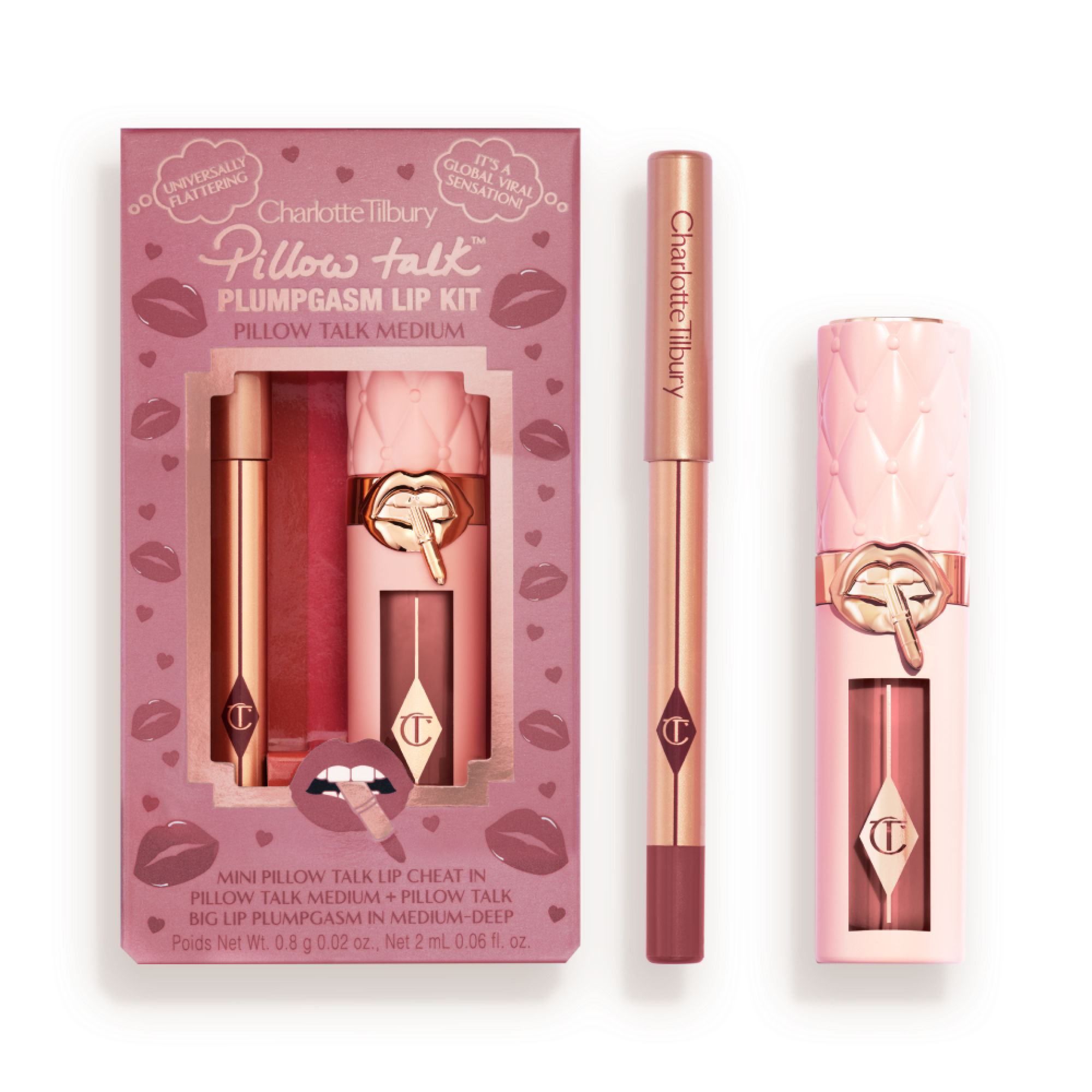 Pillow Talk Plumpgasm Lip Kit - Medium  Open Packshot
