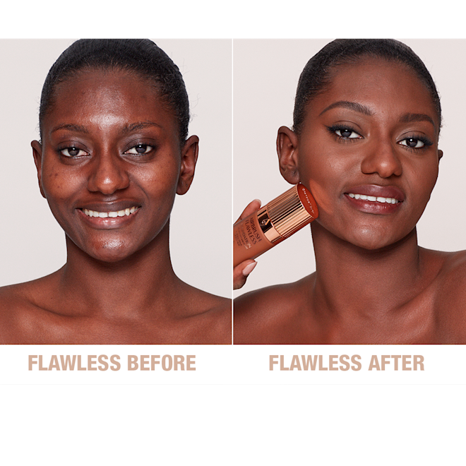Airbrush Flawless Foundation 15 Warm Before and After Airbrush Flawless Foundation 15 Warm Before and After