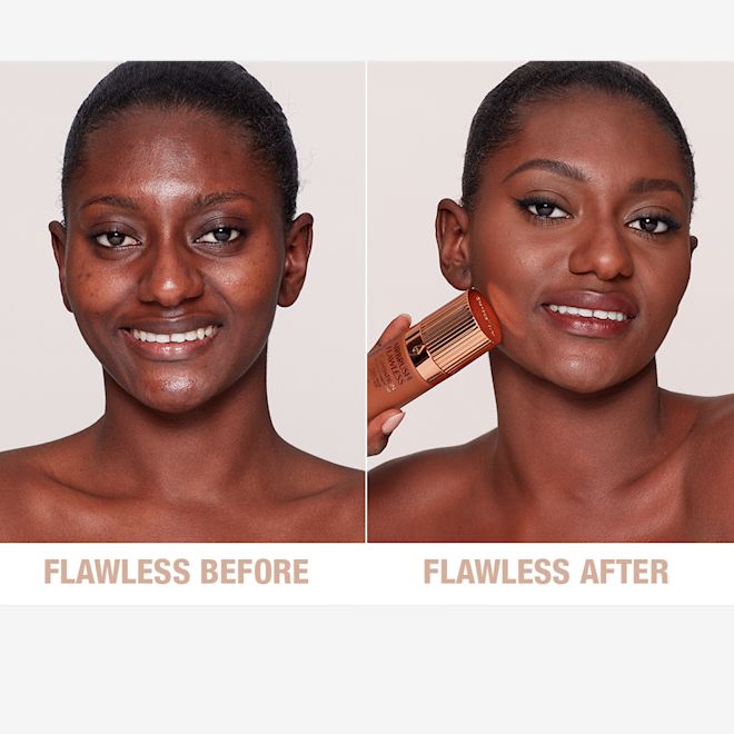 Airbrush Flawless Foundation 15 Warm Before and After Airbrush Flawless Foundation 15 Warm Before and After