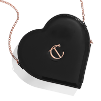 Charlotte's heart shaped bag in black - closed