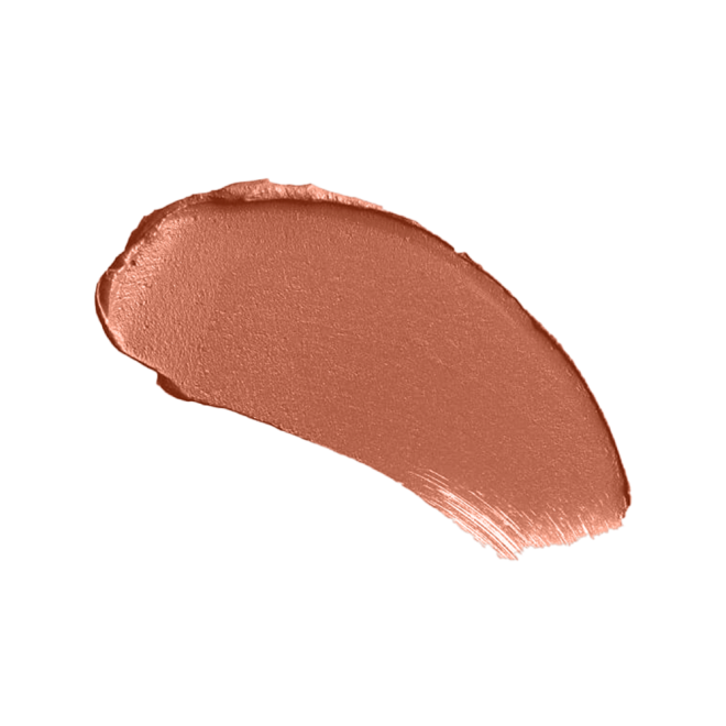 Swatch of a fresh, neutral nude peach lipstick with a matte finish.