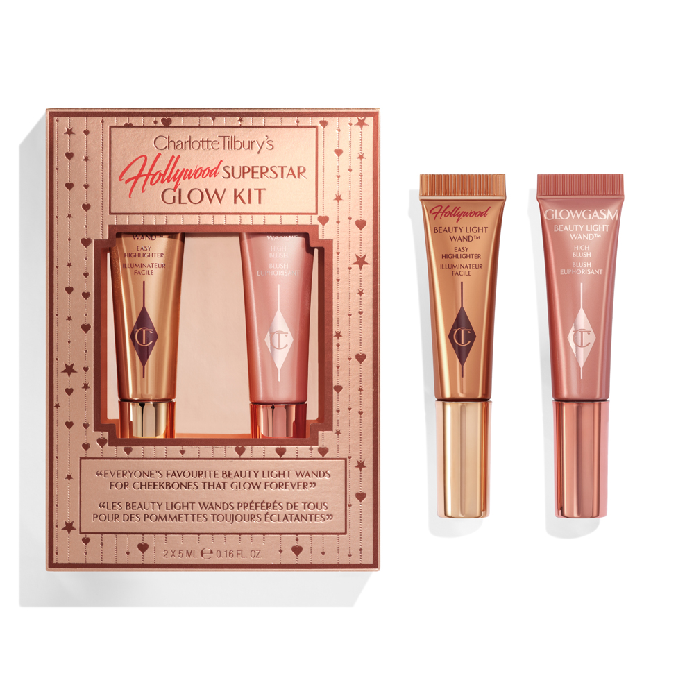 Charlotte's Hollywood Superstar Glow Kit with Spotlight and Pinkgasm beauty light wands