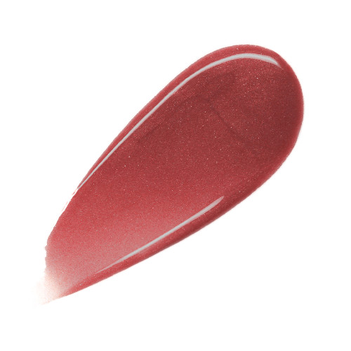 Swatch of a high-shine lip gloss in a berry-pink shade.