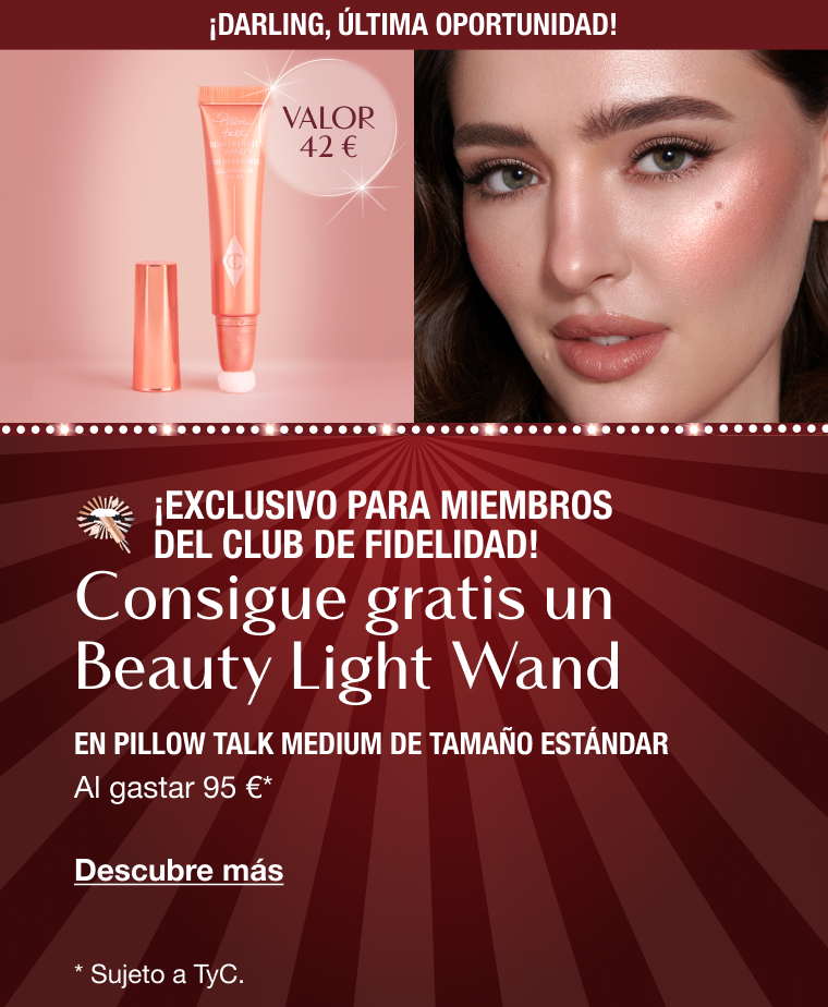 ¡Exclusivo para miembros del Club de Fidelidad!  CONSIGUE GRATIS UN BEAUTY LIGHT WAND EN PILLOW TALK MEDIUM DE TAMAÑO ESTÁNDAR