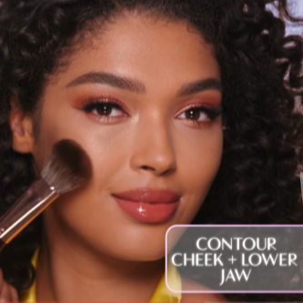 Model wearing Glowgasm Face Palette as a sun-kissed sculpting-effect contour