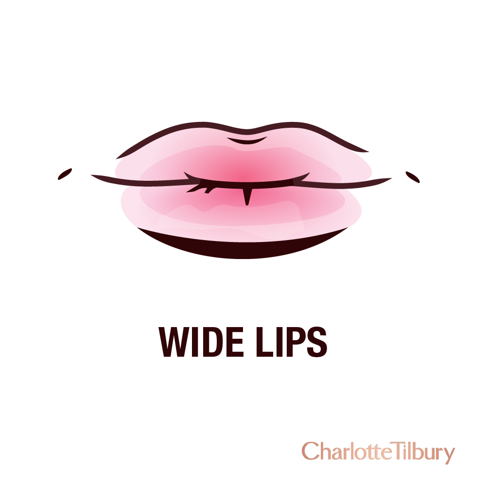 Wide lips lip graphic with a wide-set lip shape