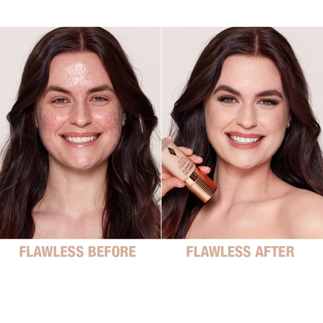 Airbrush Flawless Finish Foundation 3 neutral before and after