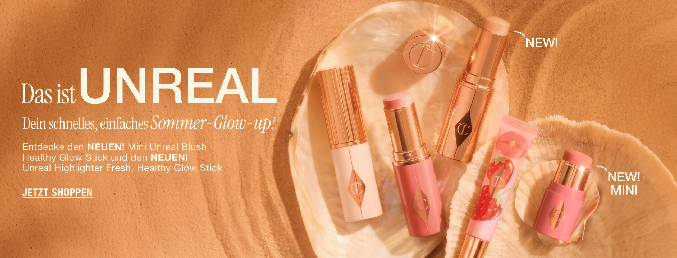 Das ist UNREAL Dein schnelles, einfaches Sommer-Glow-Up Entdecke den NEUEN! Mini Unreal Blush – es ist dein Glow im Taschenformat für unterwegs!