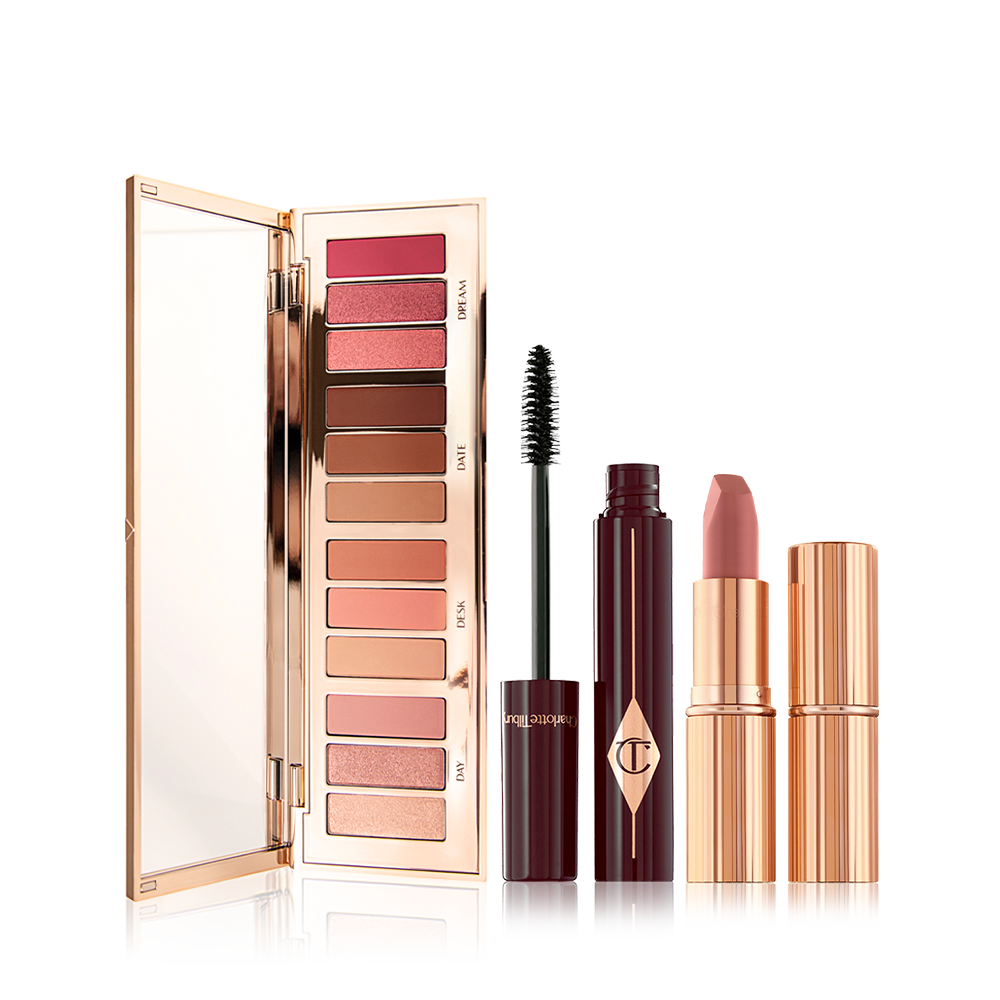 Pillow Talk Happiness Makeup Kit – Eyeshadow Palette, Mascara & Nude-pink Lipstick Charlotte Tilbury