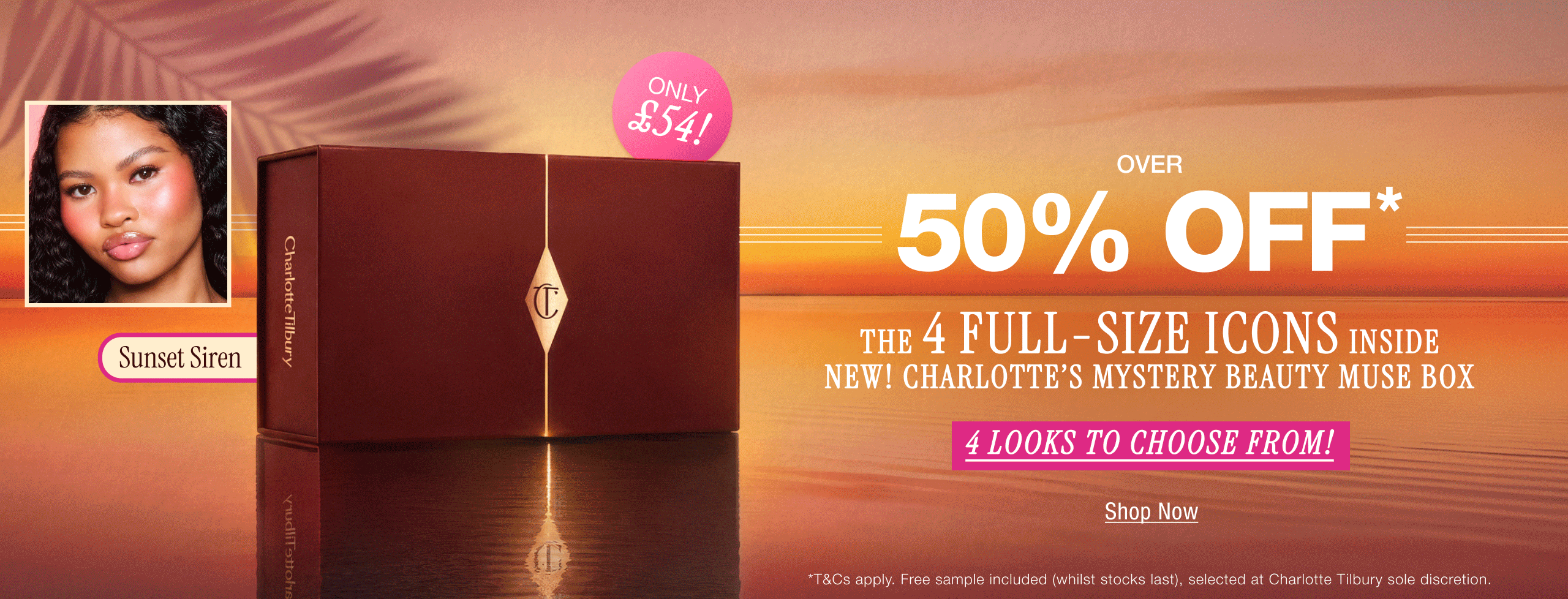 Over 50% Off*   The 4 Full-Size Icons Inside  NEW! Charlotte’s Mystery Beauty Muse Box   4 Looks To Choose From! + A Free Beauty Sample!