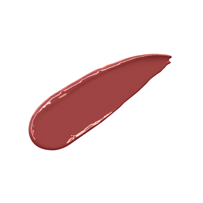 Swatch of a satin finish lipstick in a rose pink shade.