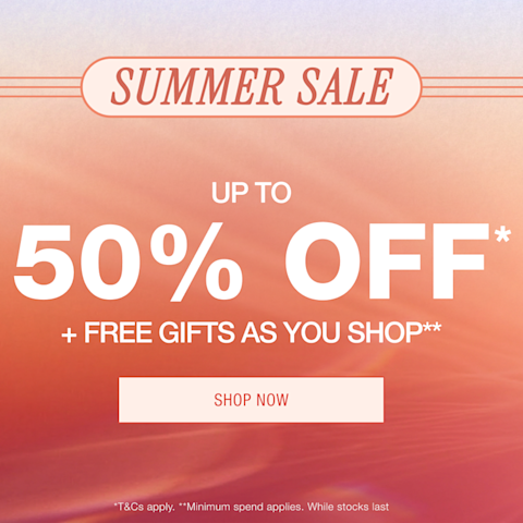 Up to 50% off summer beauty sale