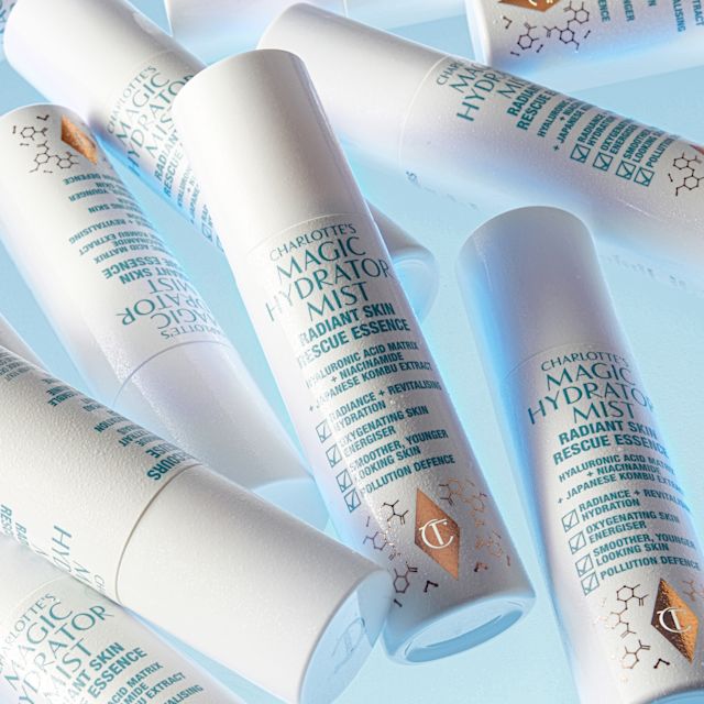 Multiple bottles of Charlotte's hydrating and oxygenating Magic Hydrator Mist