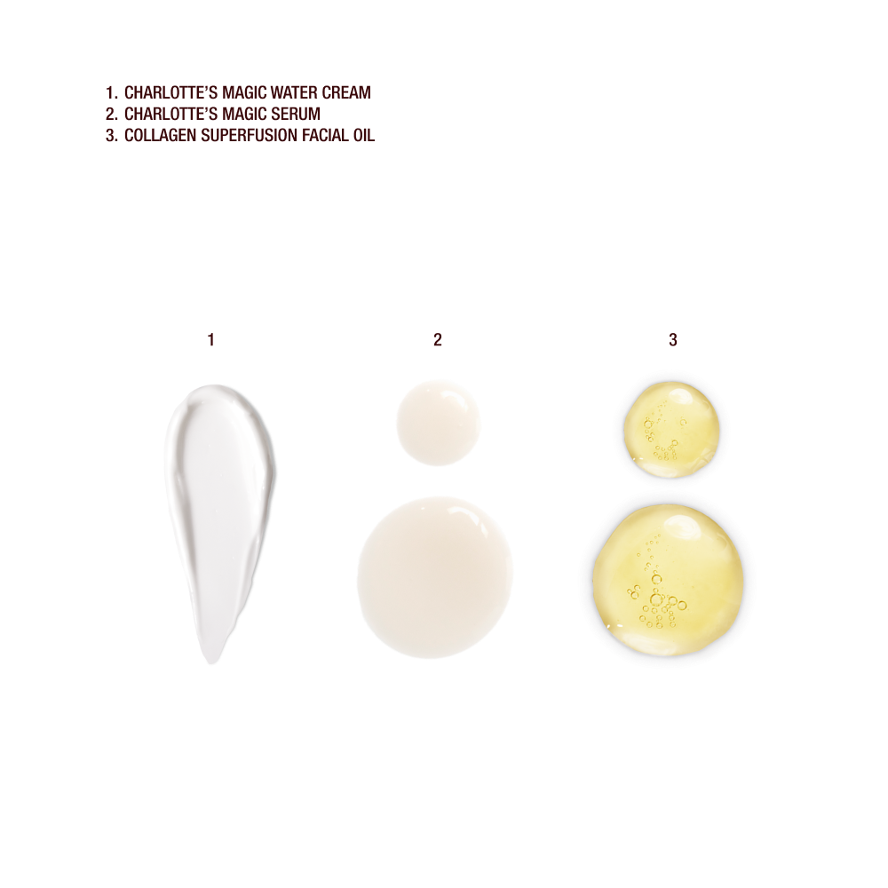 30ML Magic Water Cream + 8ML Facial Oil + 8ML Magic Serum swatches