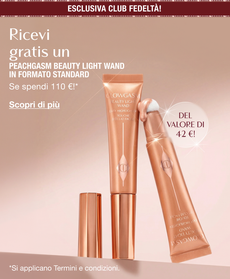 Esclusiva Club Fedeltà!  RICEVI GRATUITAMENTE UN PEACHGASM BEAUTY LIGHT WAND IN FORMATO STANDARD