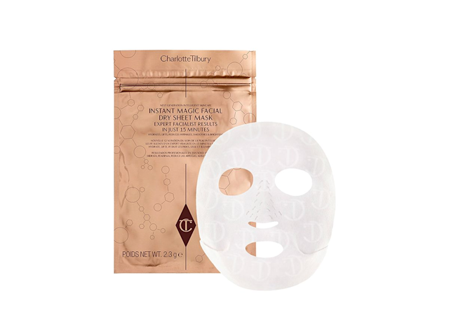 A hydrating sheet mask inspired by Korean skincare in a rose-gold aluminum packaging 