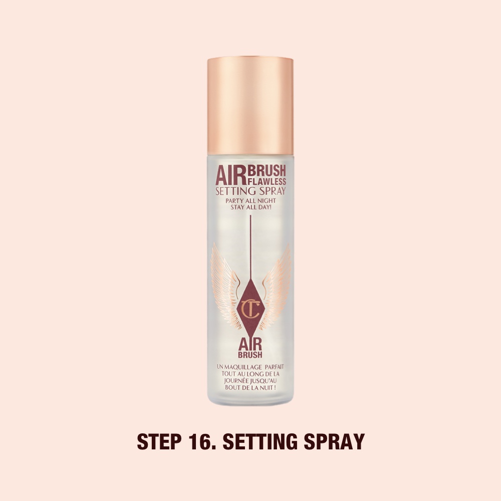 Step 16 in your order of makeup steps: setting spray