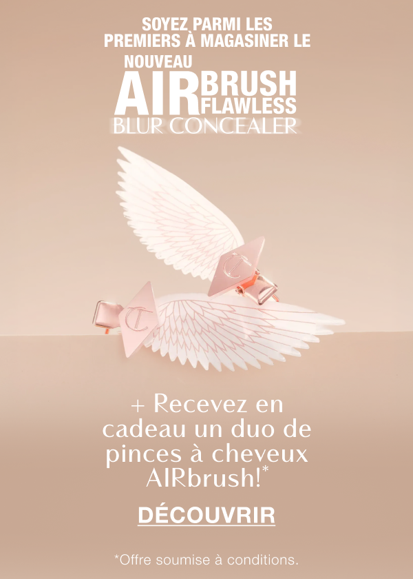 Soyez parmi les premiers à magasiner le NOUVEAU AIRBRUSH FLAWLESS BLUR CONCEALER! + Recevez en cadeau un duo de pinces à cheveux AIRbrush!* <DÉCOUVRIR>