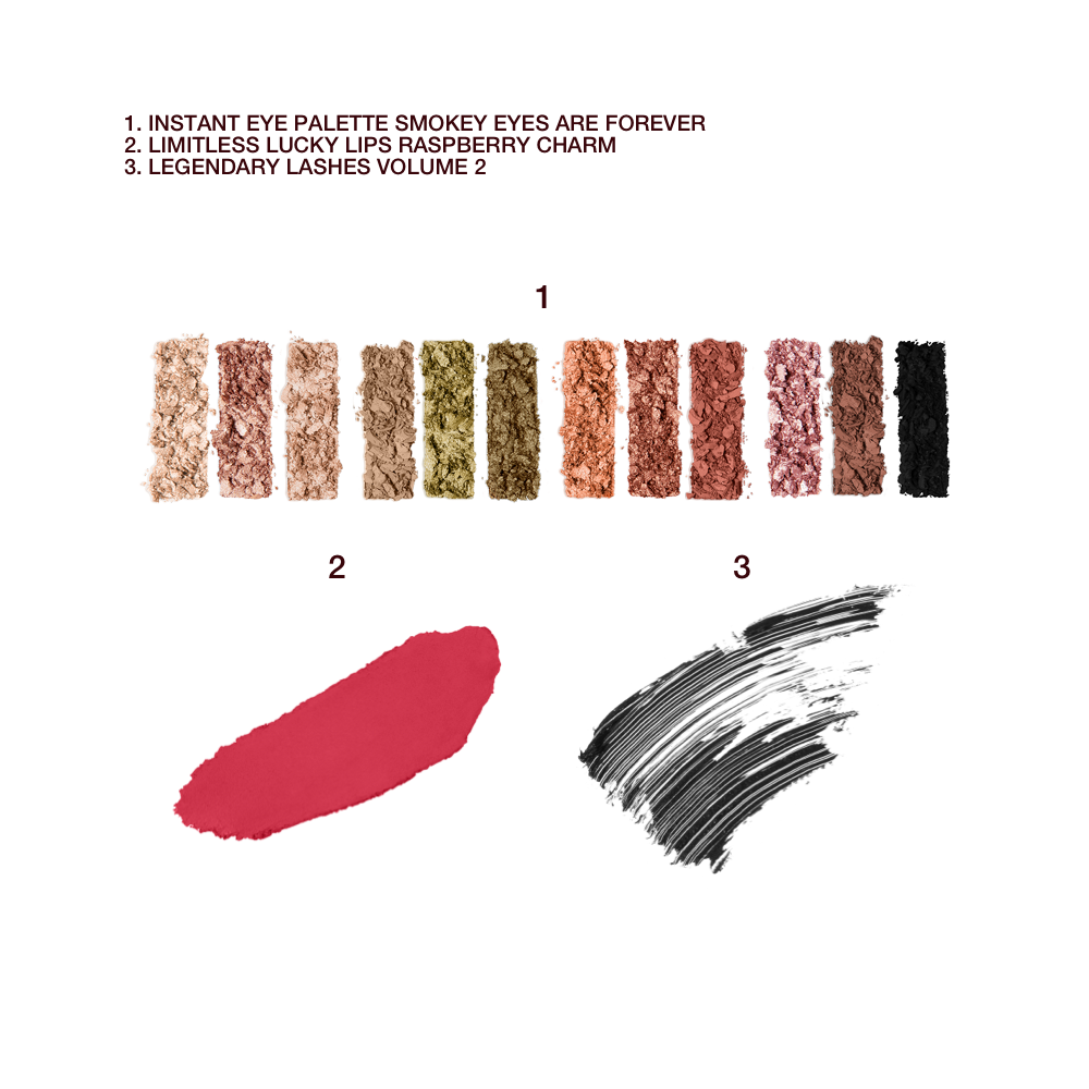INSTANT EYE PALETTE & LUCKY LIPS KIT SWATCHES