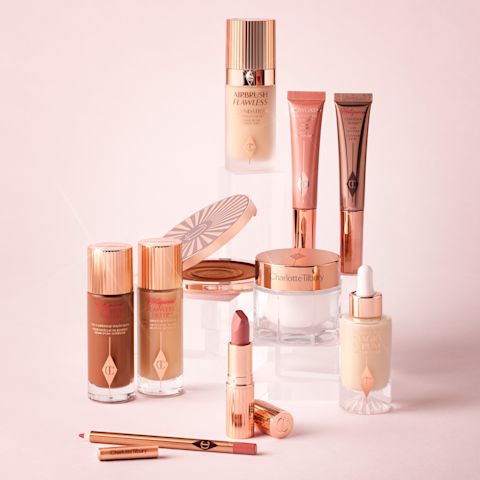 Charlotte's gym makeup essentials including Beauty Light Wands and Airbrush Flawless Foundation