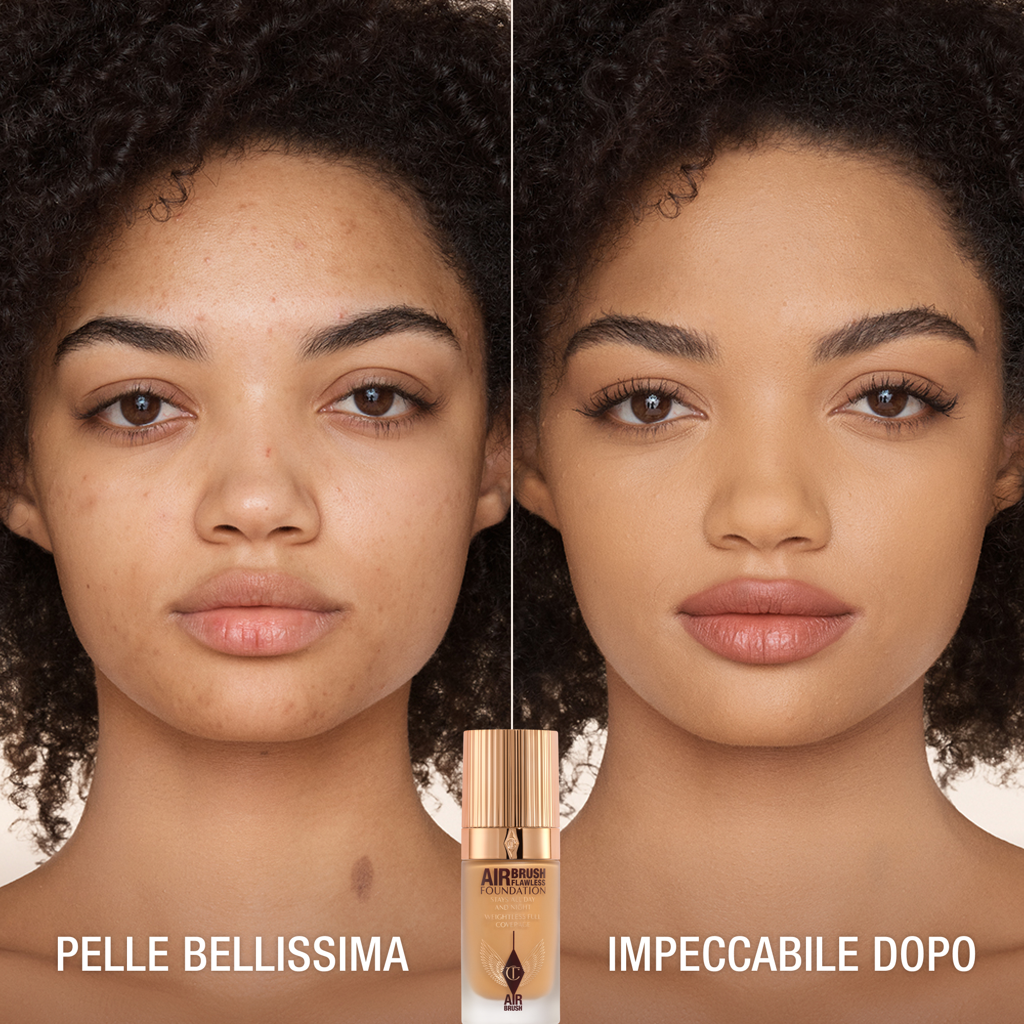 AIRBRUSH FLAWLESS FOUNDATION PRIMA E DOPO 8 CALDO